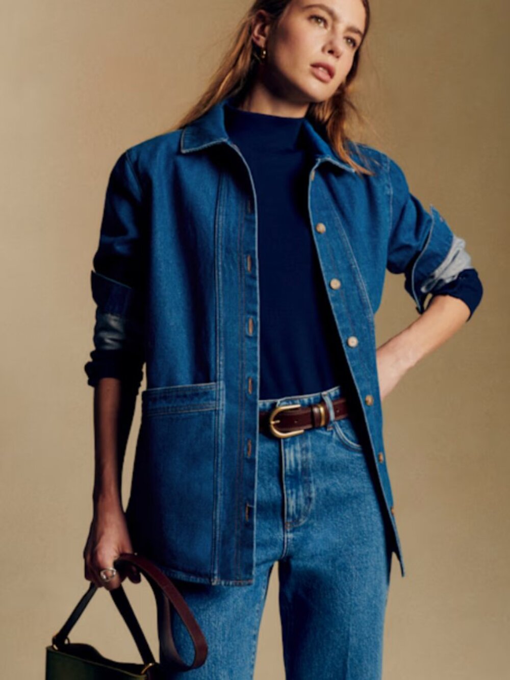 Sezane Will Denim Jacket Light Blue